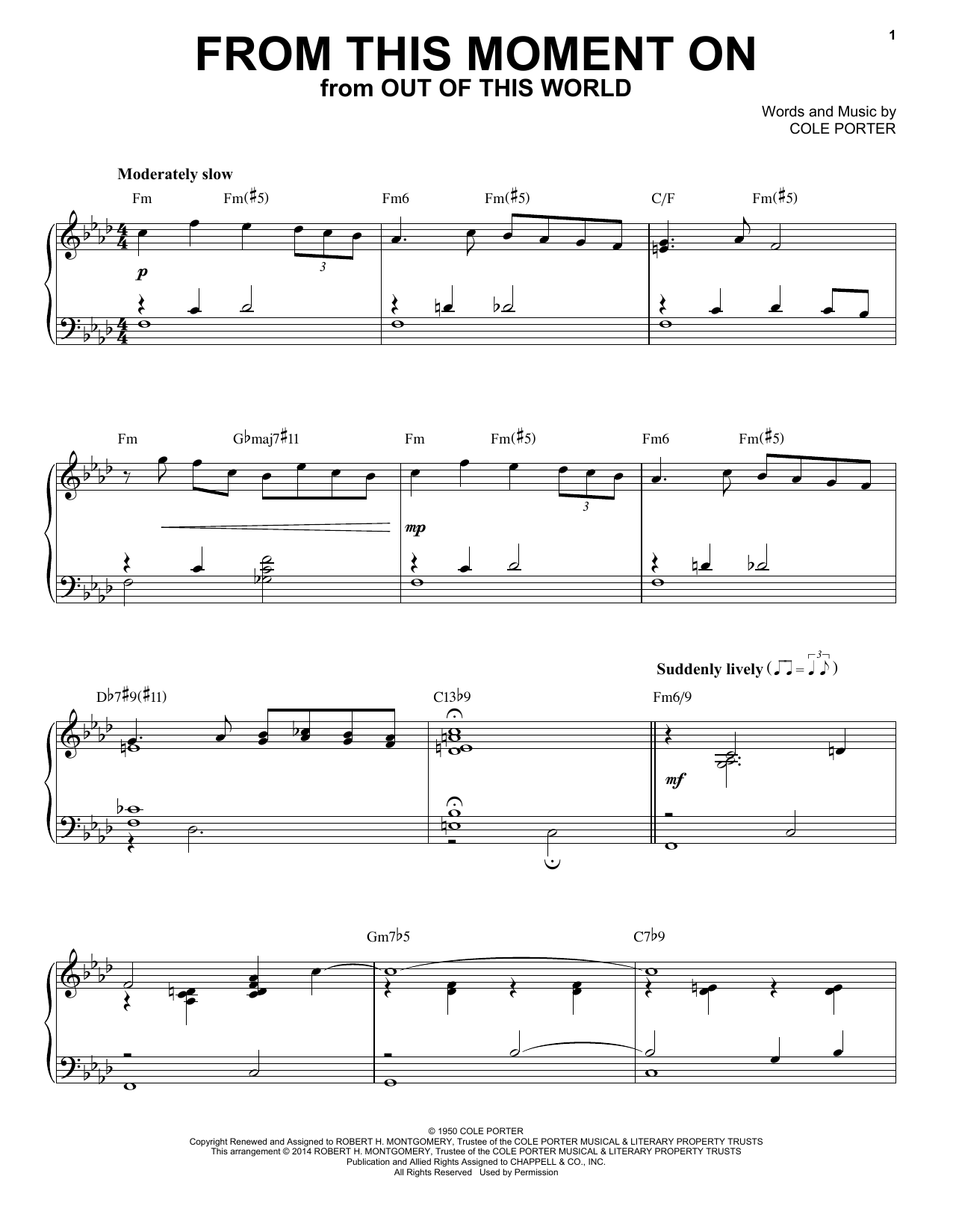 Cole Porter From This Moment On [Jazz version] (from Kiss Me, Kate) (arr. Brent Edstrom) Sheet Music Notes & Chords for Piano - Download or Print PDF