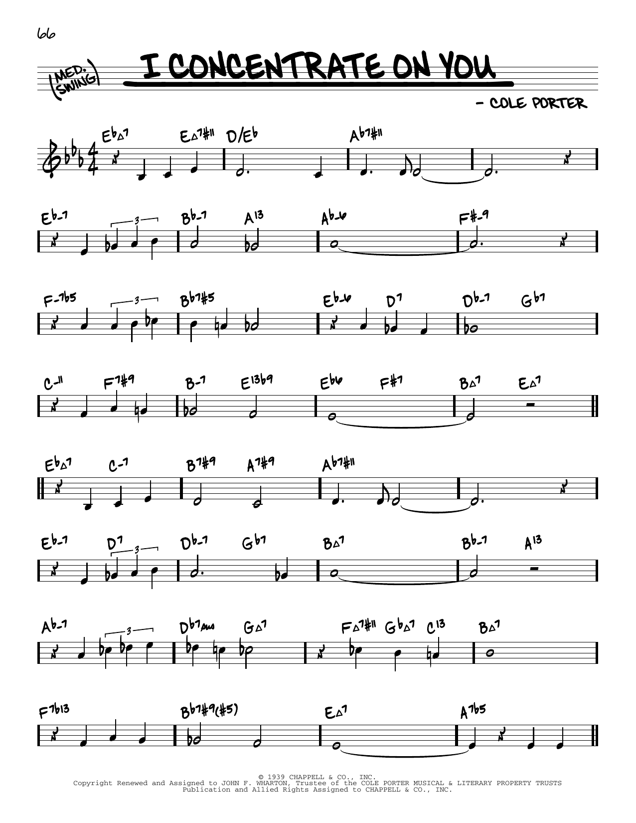 Cole Porter I Concentrate On You (arr. David Hazeltine) Sheet Music Notes & Chords for Real Book – Enhanced Chords - Download or Print PDF