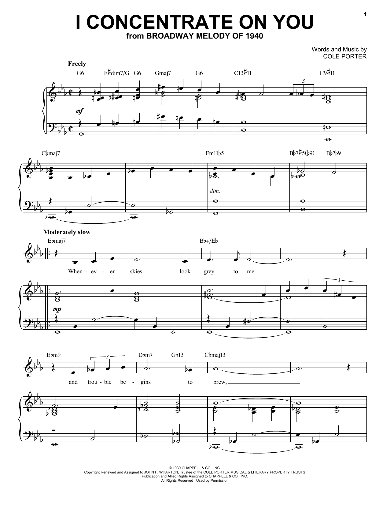 Cole Porter I Concentrate On You [Jazz version] (from Broadway Melody Of 1940) (arr. Brent Edstrom) Sheet Music Notes & Chords for Piano & Vocal - Download or Print PDF