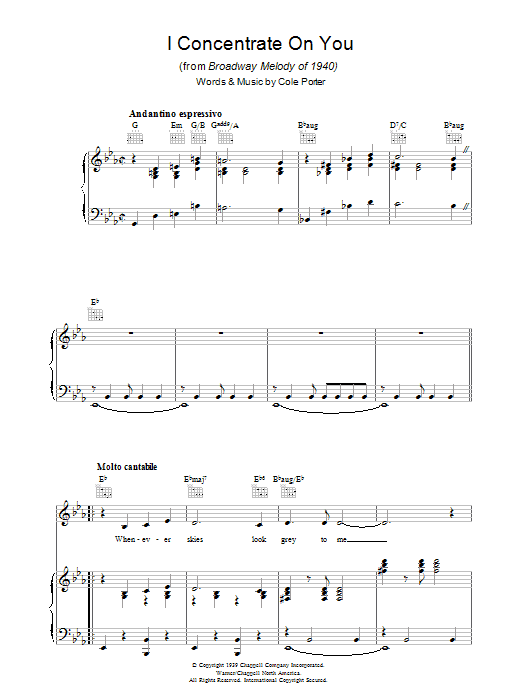 Cole Porter I Concentrate On You Sheet Music Notes & Chords for Easy Piano - Download or Print PDF