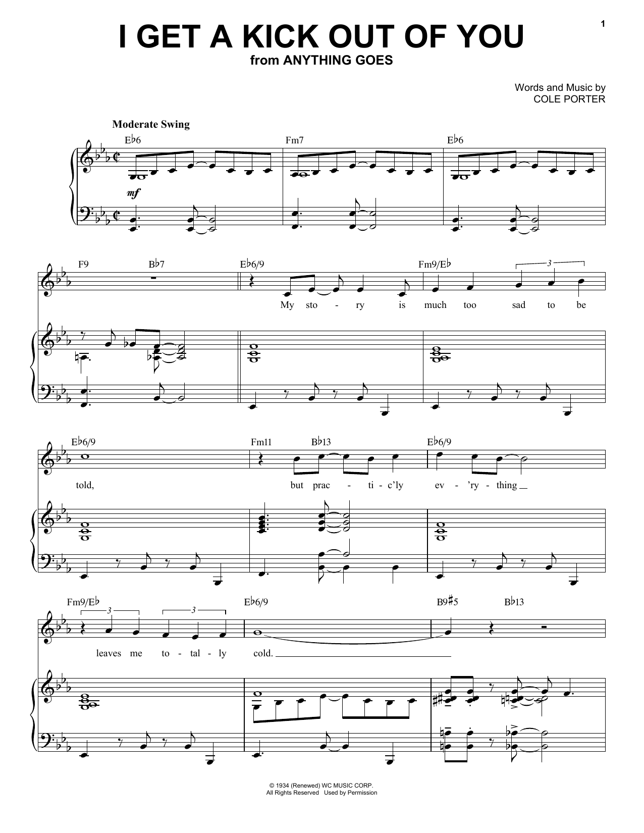 Cole Porter I Get A Kick Out Of You [Jazz version] (from Anything Goes) (arr. Brent Edstrom) Sheet Music Notes & Chords for Piano & Vocal - Download or Print PDF