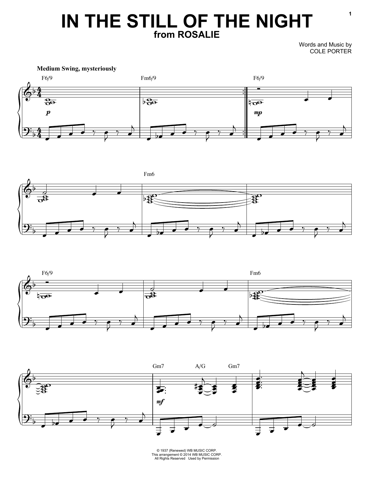 Cole Porter In The Still Of The Night [Jazz version] (arr. Brent Edstrom) Sheet Music Notes & Chords for Piano - Download or Print PDF