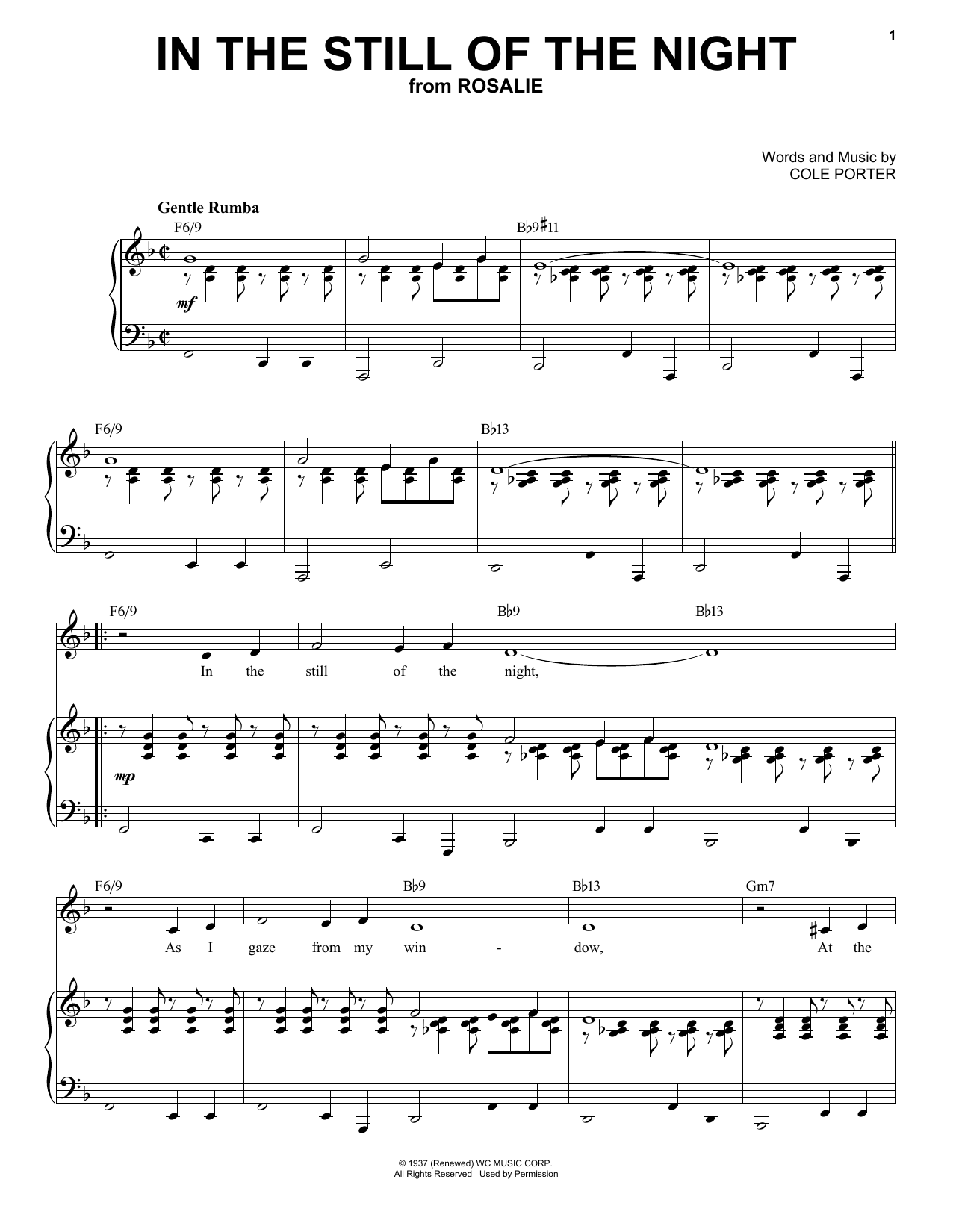 Cole Porter In The Still Of The Night [Jazz version] (from Rosalie) (arr. Brent Edstrom) Sheet Music Notes & Chords for Piano & Vocal - Download or Print PDF