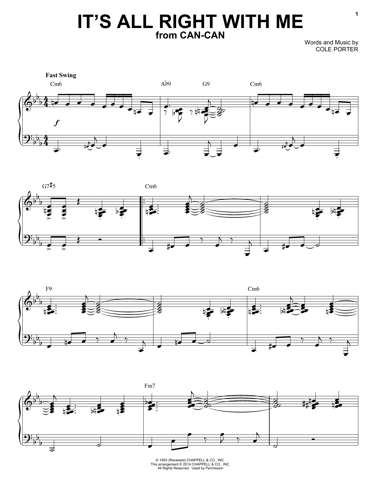 Cole Porter It's All Right With Me [Jazz version] (arr. Brent Edstrom) Sheet Music Notes & Chords for Piano - Download or Print PDF