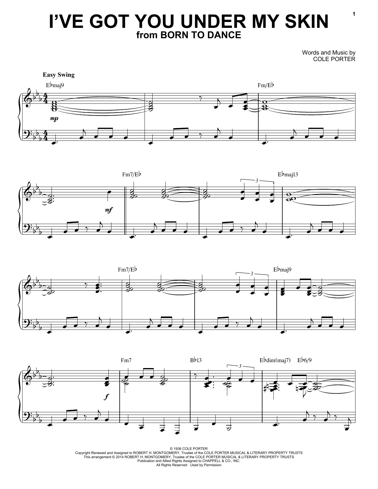 Cole Porter I've Got You Under My Skin [Jazz version] (arr. Brent Edstrom) Sheet Music Notes & Chords for Piano - Download or Print PDF