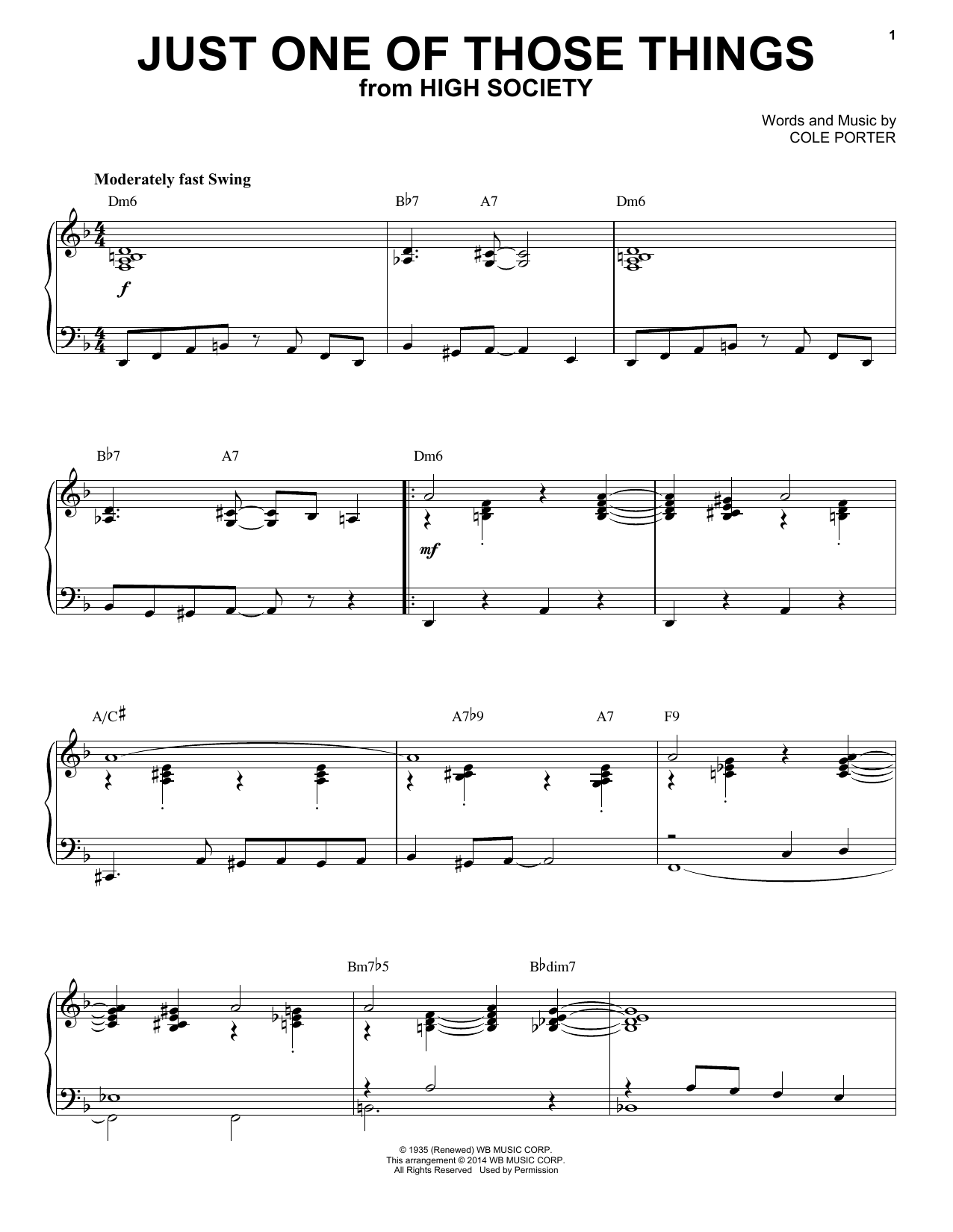 Cole Porter Just One Of Those Things [Jazz version] (arr. Brent Edstrom) Sheet Music Notes & Chords for Piano - Download or Print PDF