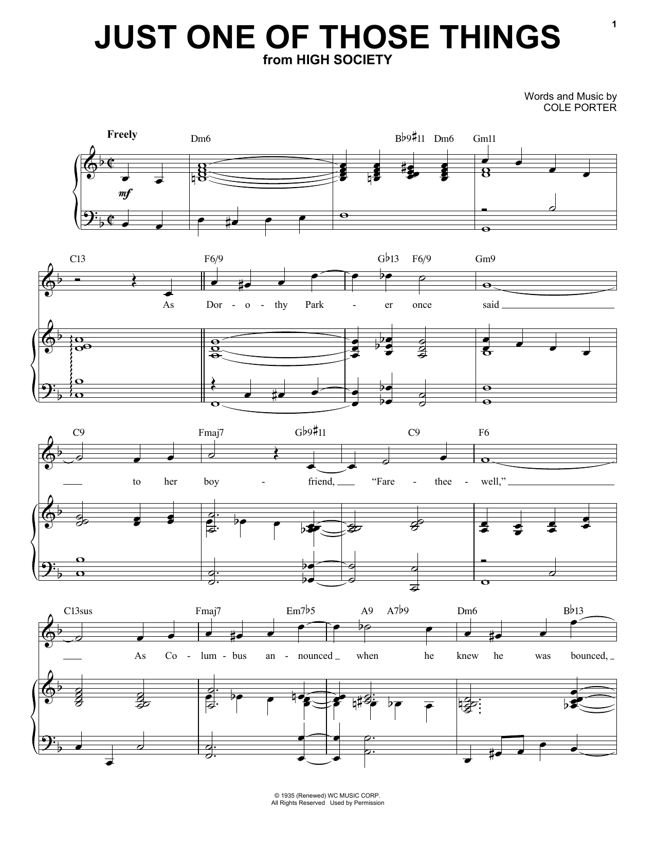 Cole Porter Just One Of Those Things [Jazz version] (from High Society) (arr. Brent Edstrom) Sheet Music Notes & Chords for Piano & Vocal - Download or Print PDF