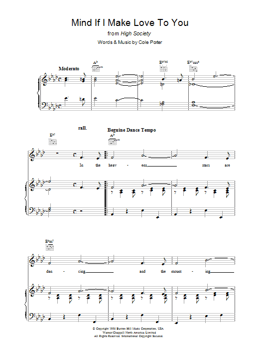 Cole Porter Mind If I Make Love To You? Sheet Music Notes & Chords for Piano, Vocal & Guitar (Right-Hand Melody) - Download or Print PDF