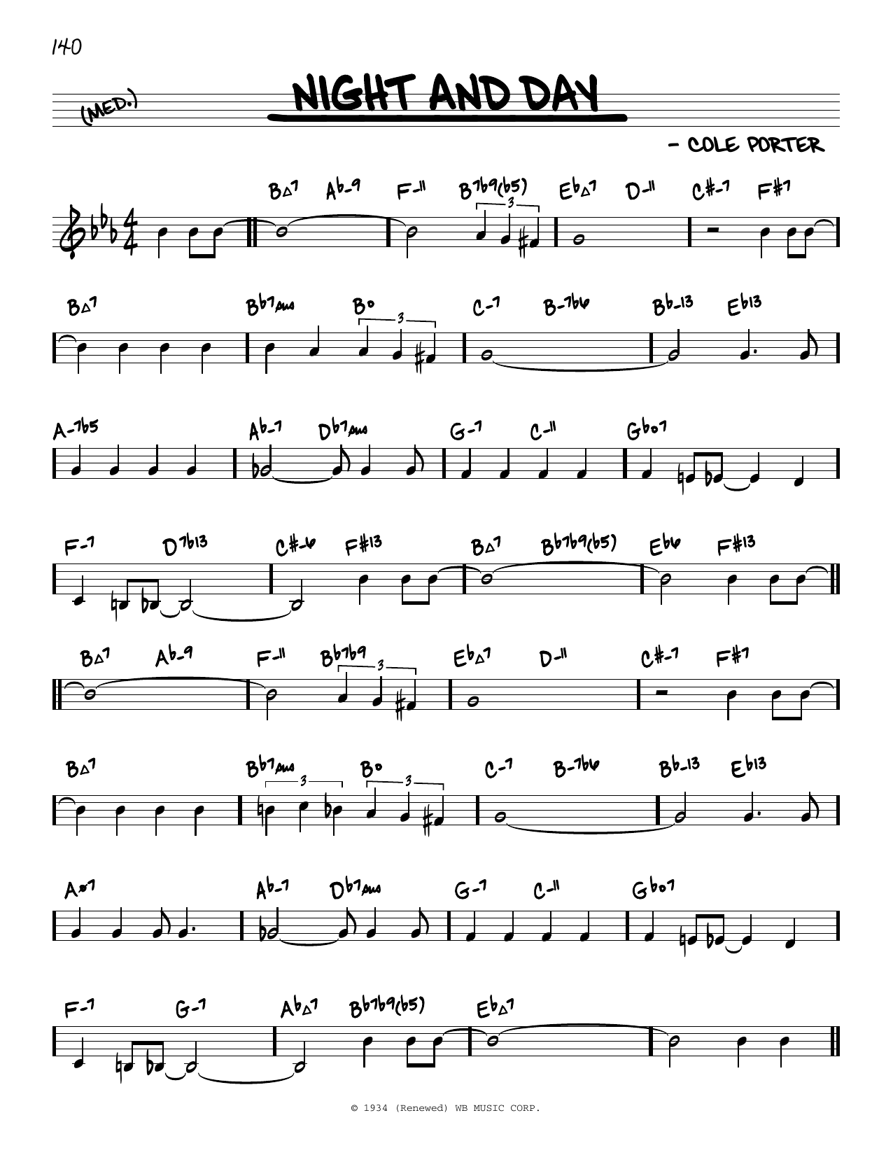 Cole Porter Night And Day (arr. David Hazeltine) Sheet Music Notes & Chords for Real Book – Enhanced Chords - Download or Print PDF