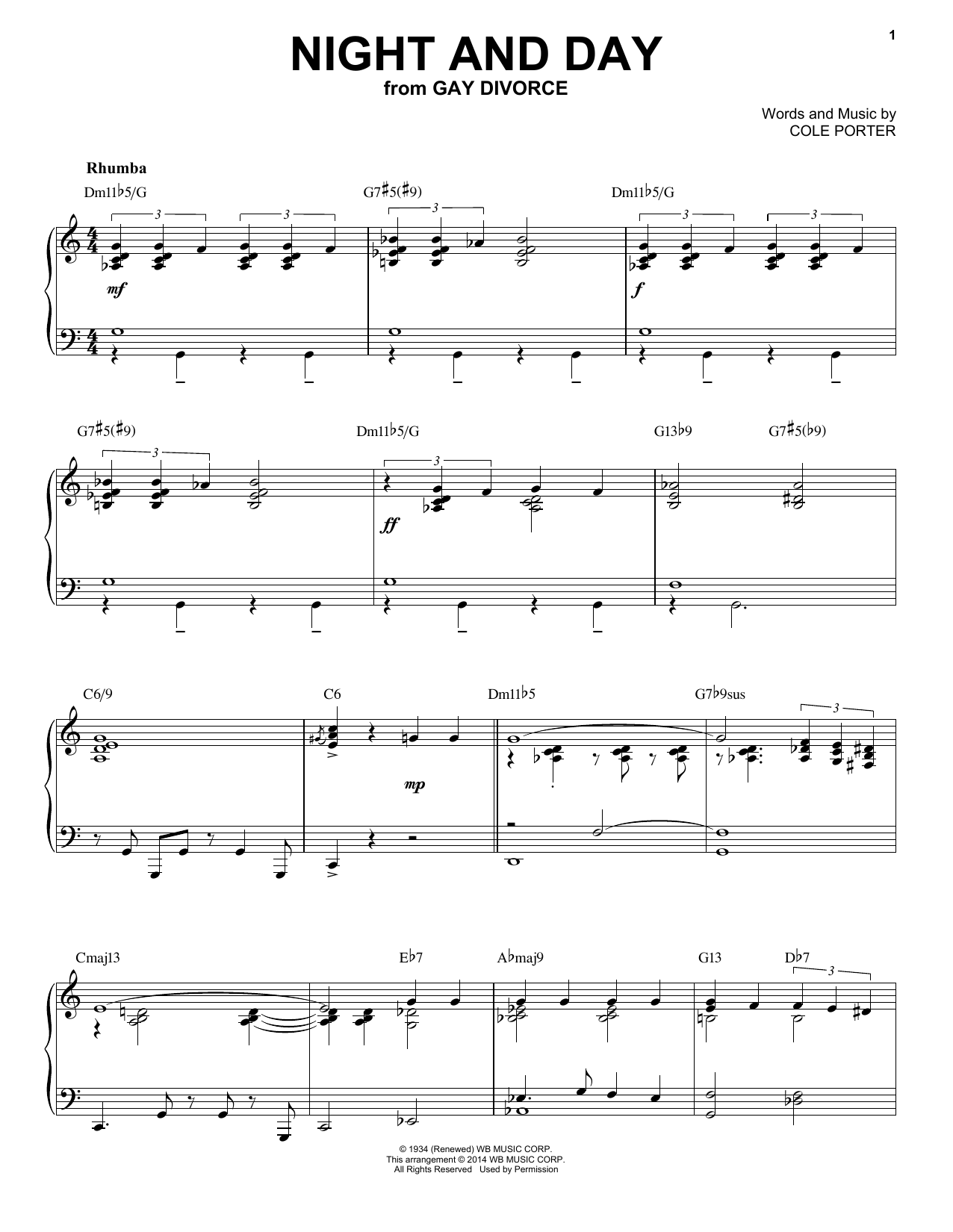 Cole Porter Night And Day [Jazz version] (arr. Brent Edstrom) Sheet Music Notes & Chords for Piano - Download or Print PDF