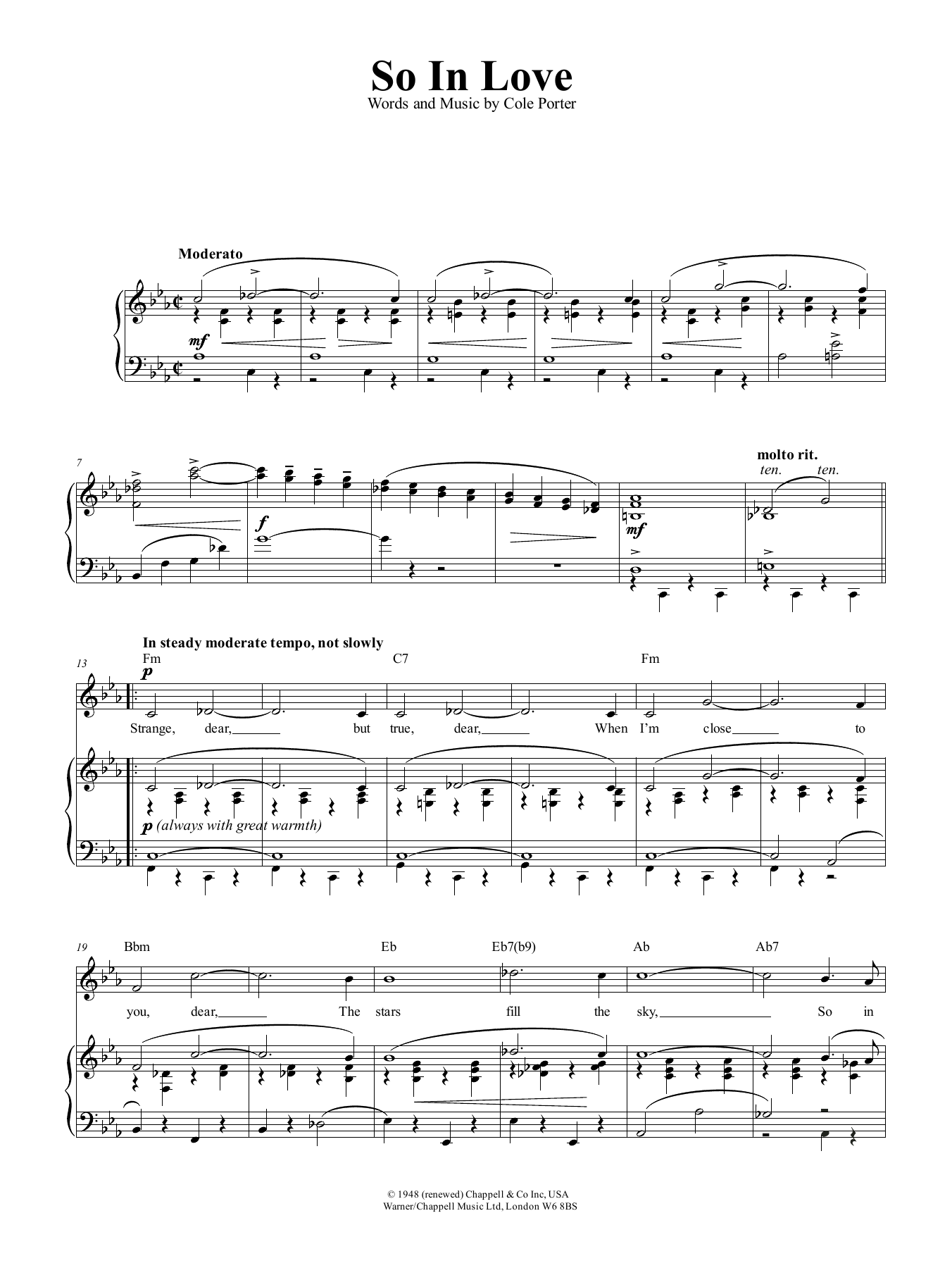 Cole Porter So In Love (from Kiss Me, Kate) Sheet Music Notes & Chords for Ukulele with strumming patterns - Download or Print PDF