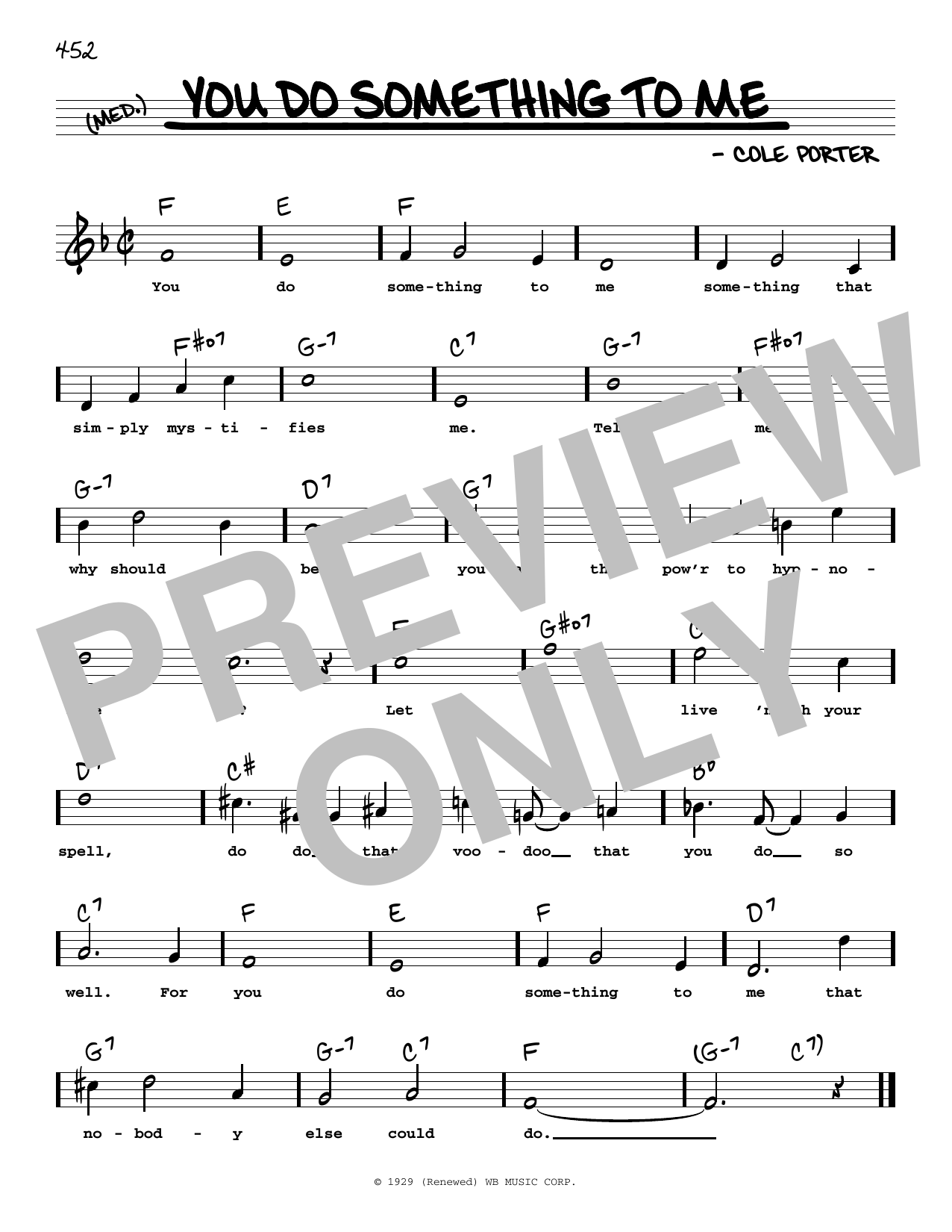 Cole Porter You Do Something To Me (High Voice) (from Can-Can) Sheet Music Notes & Chords for Real Book – Melody, Lyrics & Chords - Download or Print PDF