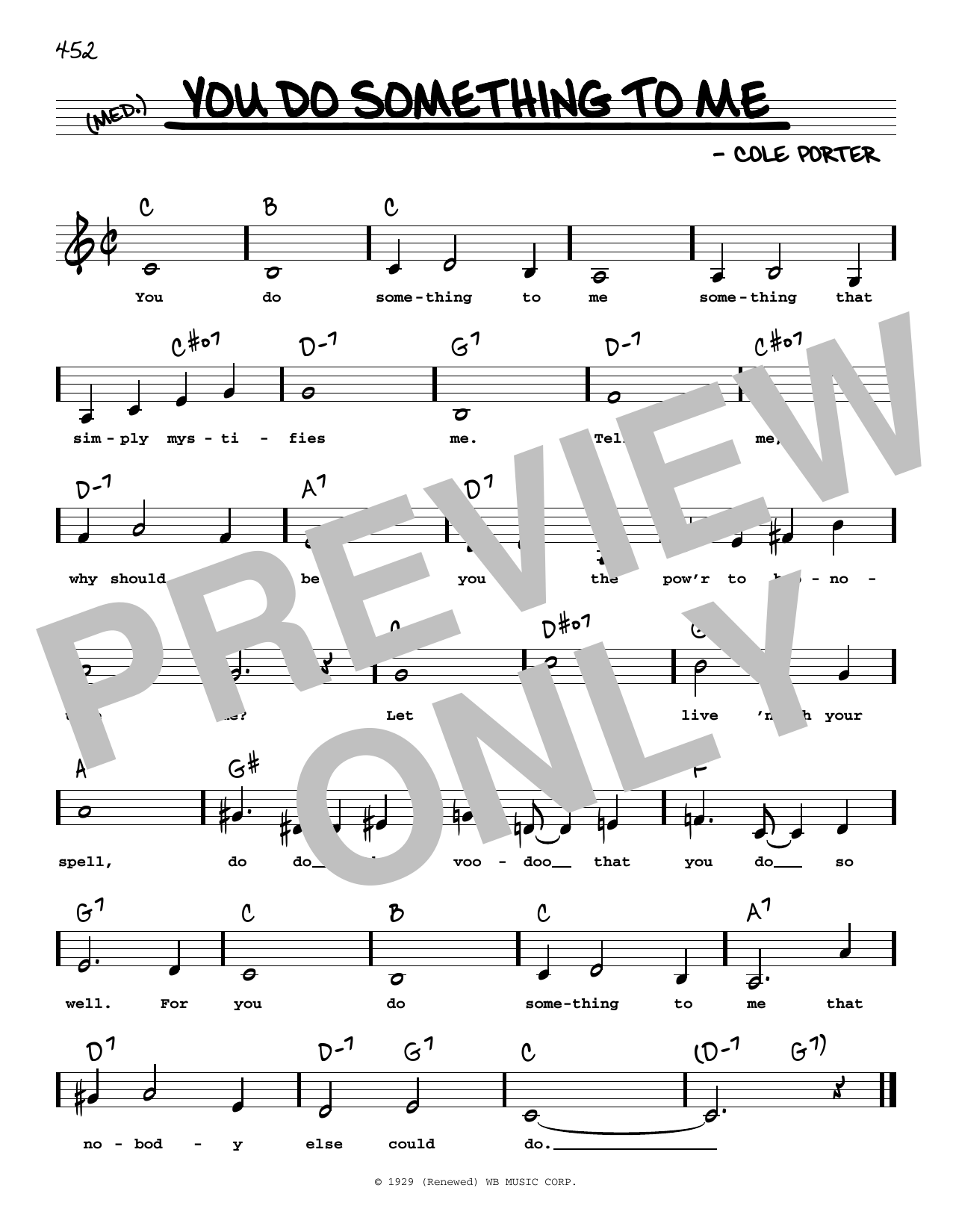 Cole Porter You Do Something To Me (Low Voice) Sheet Music Notes & Chords for Real Book – Melody, Lyrics & Chords - Download or Print PDF