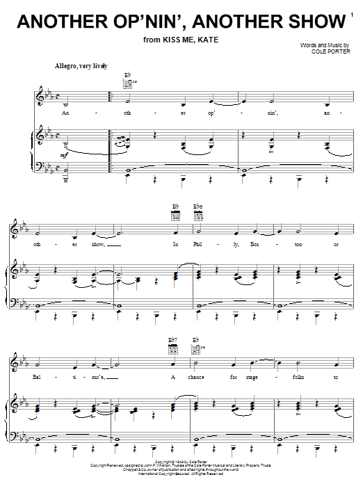 Another Op'nin', Another Show (from Kiss Me, Kate) sheet music