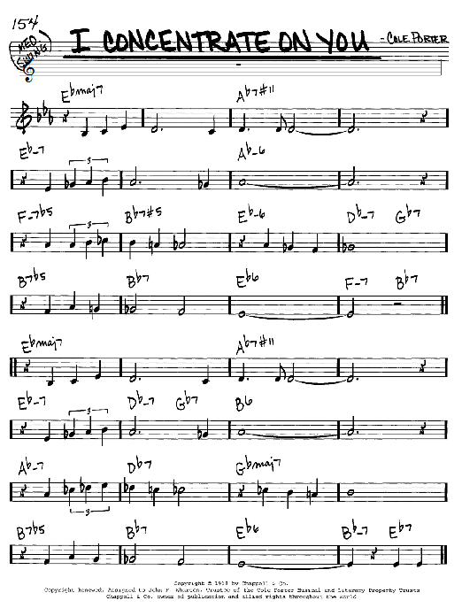 Preview Cole Porter I Concentrate On You Jazz sheet music, notes and chords for Real Book - Melody, Lyrics & Chords - C Instruments, SKU: 61247 I Concentrate On You sheet music