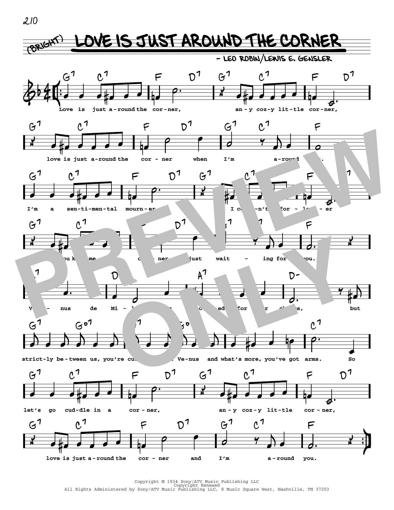 Coleman Hawkins Love Is Just Around The Corner (arr. Robert Rawlins) Sheet Music Notes & Chords for Real Book – Melody, Lyrics & Chords - Download or Print PDF