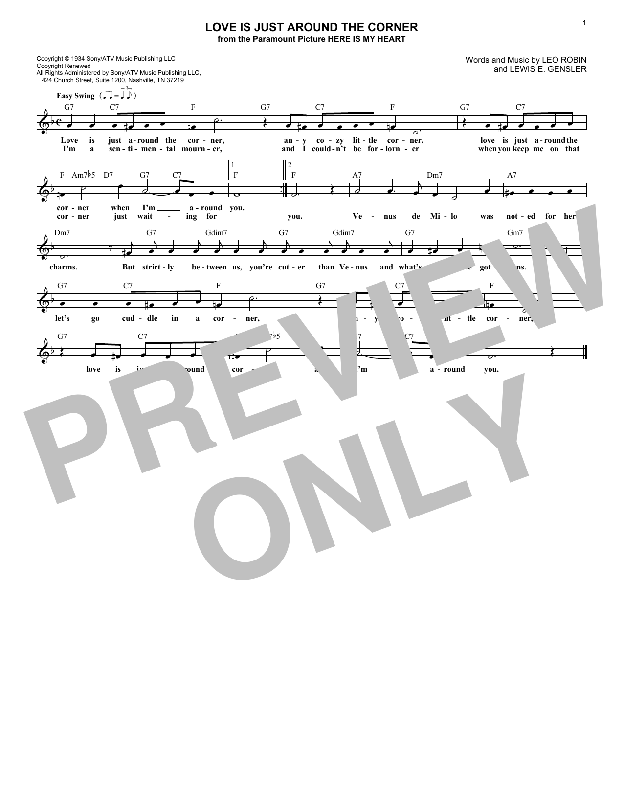 Coleman Hawkins Love Is Just Around The Corner Sheet Music Notes & Chords for Lead Sheet / Fake Book - Download or Print PDF