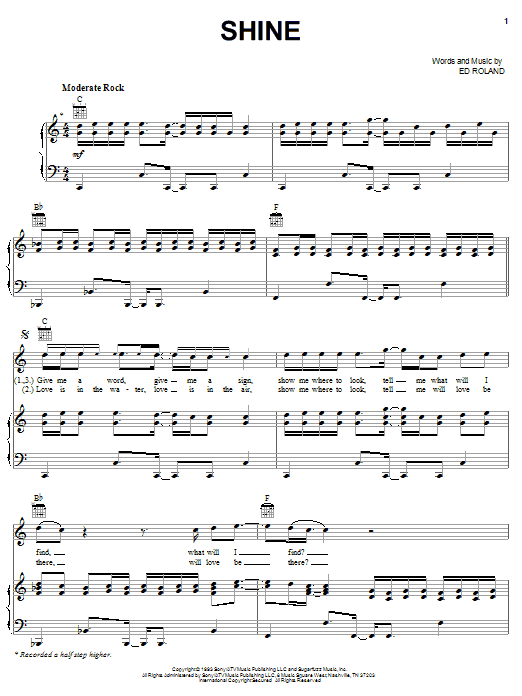 Collective Soul Shine Sheet Music Notes & Chords for Guitar Tab - Download or Print PDF