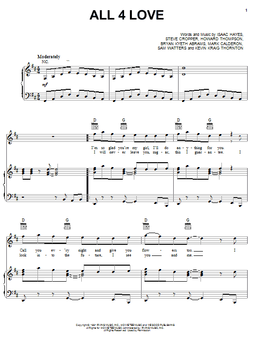 Color Me Badd All 4 Love Sheet Music Notes & Chords for Piano, Vocal & Guitar (Right-Hand Melody) - Download or Print PDF Color Me Badd All 4 Love Sheet Music Notes & Chords for Piano, Vocal & Guitar (Right-Hand Melody) - Download or Print PDF