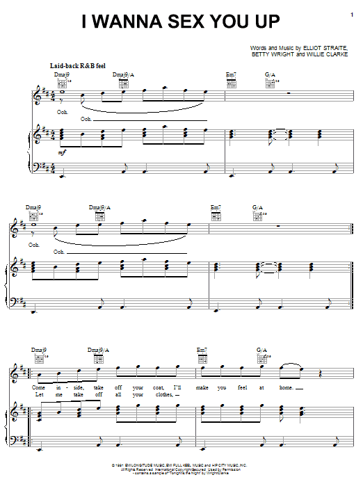 Color Me Badd I Wanna Sex You Up Sheet Music Notes & Chords for Piano, Vocal & Guitar (Right-Hand Melody) - Download or Print PDF