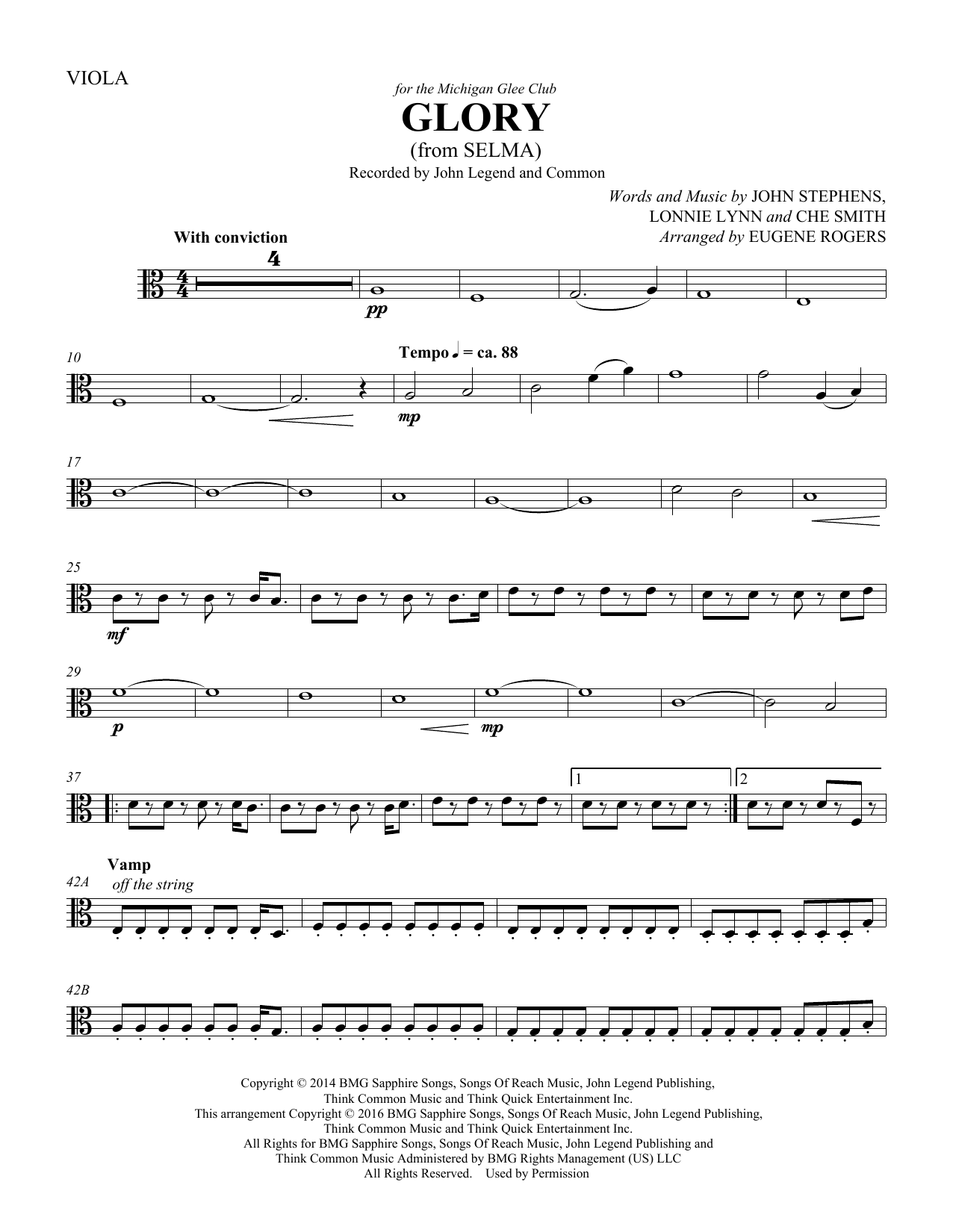 Common John Legend Glory From Selma Arr Eugene Rogers Viola Sheet Music Download Pdf Score 411455