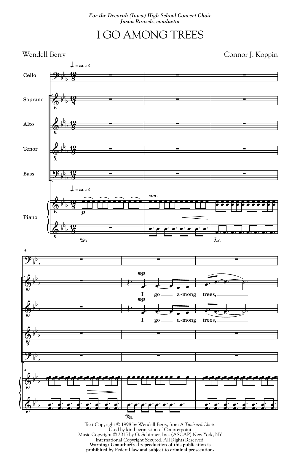 Connor J. Koppin I Go Among Trees Sheet Music Notes & Chords for Choral - Download or Print PDF