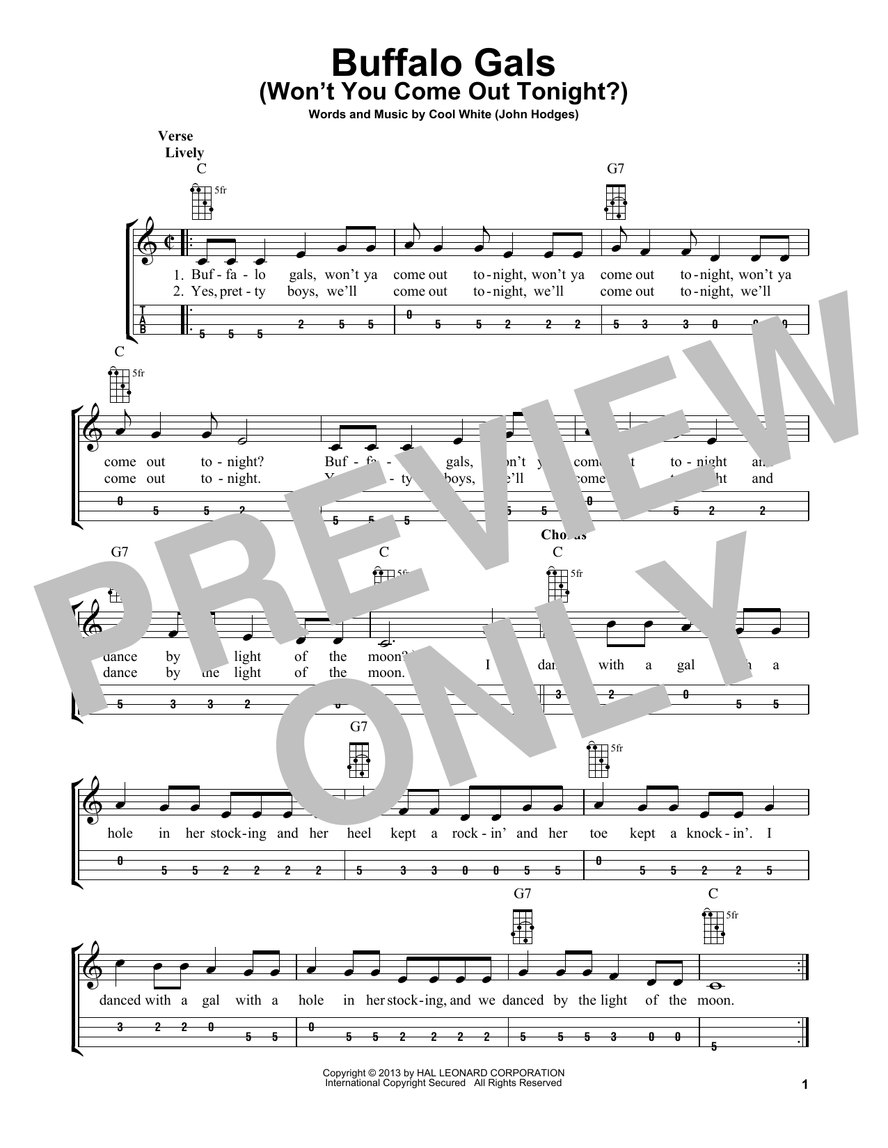 Cool White (John Hodges) Buffalo Gals (Won't You Come Out Tonight?) (arr. Bobby Westfall) Sheet Music Notes & Chords for Mandolin - Download or Print PDF