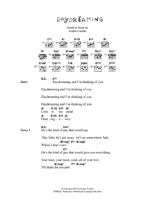 Corinne Bailey Rae Daydreaming Sheet Music Notes & Chords for Piano, Vocal & Guitar - Download or Print PDF