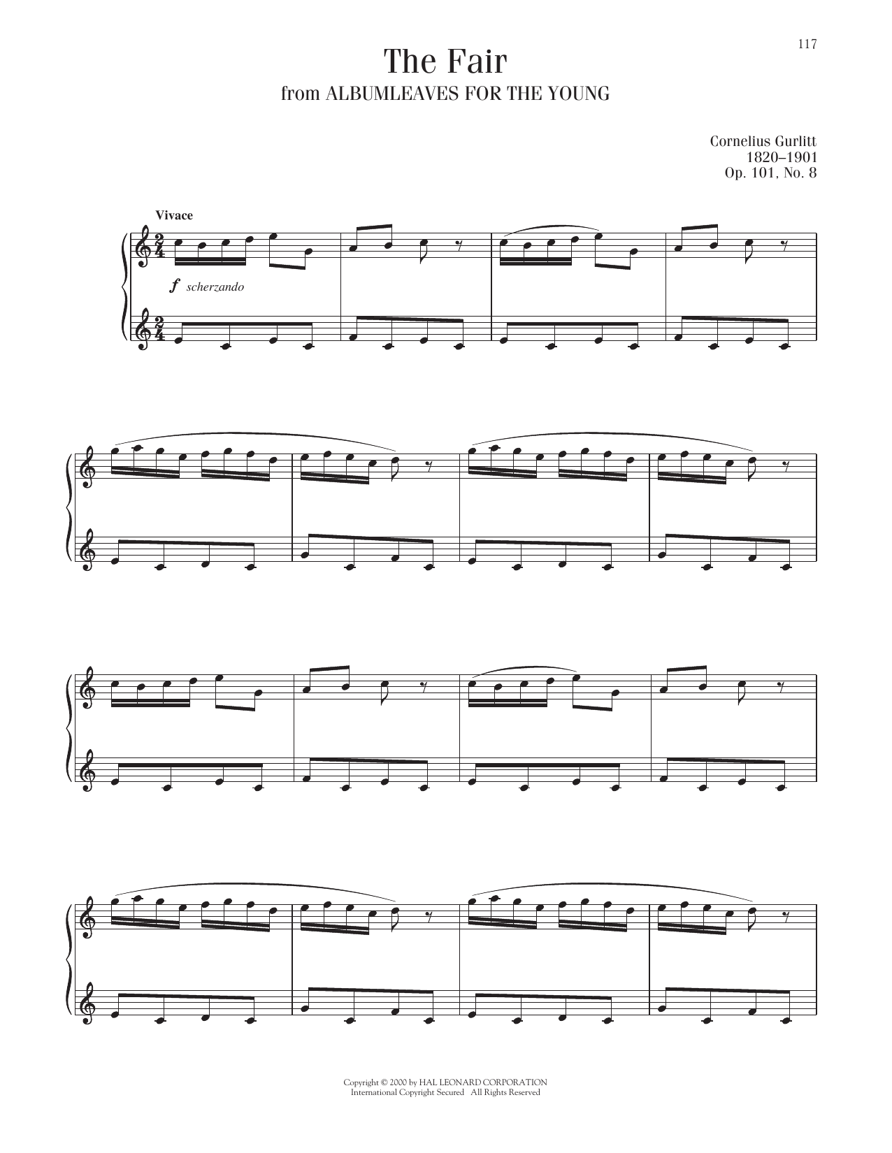Cornelius Gurlitt The Fair, Op. 101, No. 8 Sheet Music Notes & Chords for Piano Solo - Download or Print PDF
