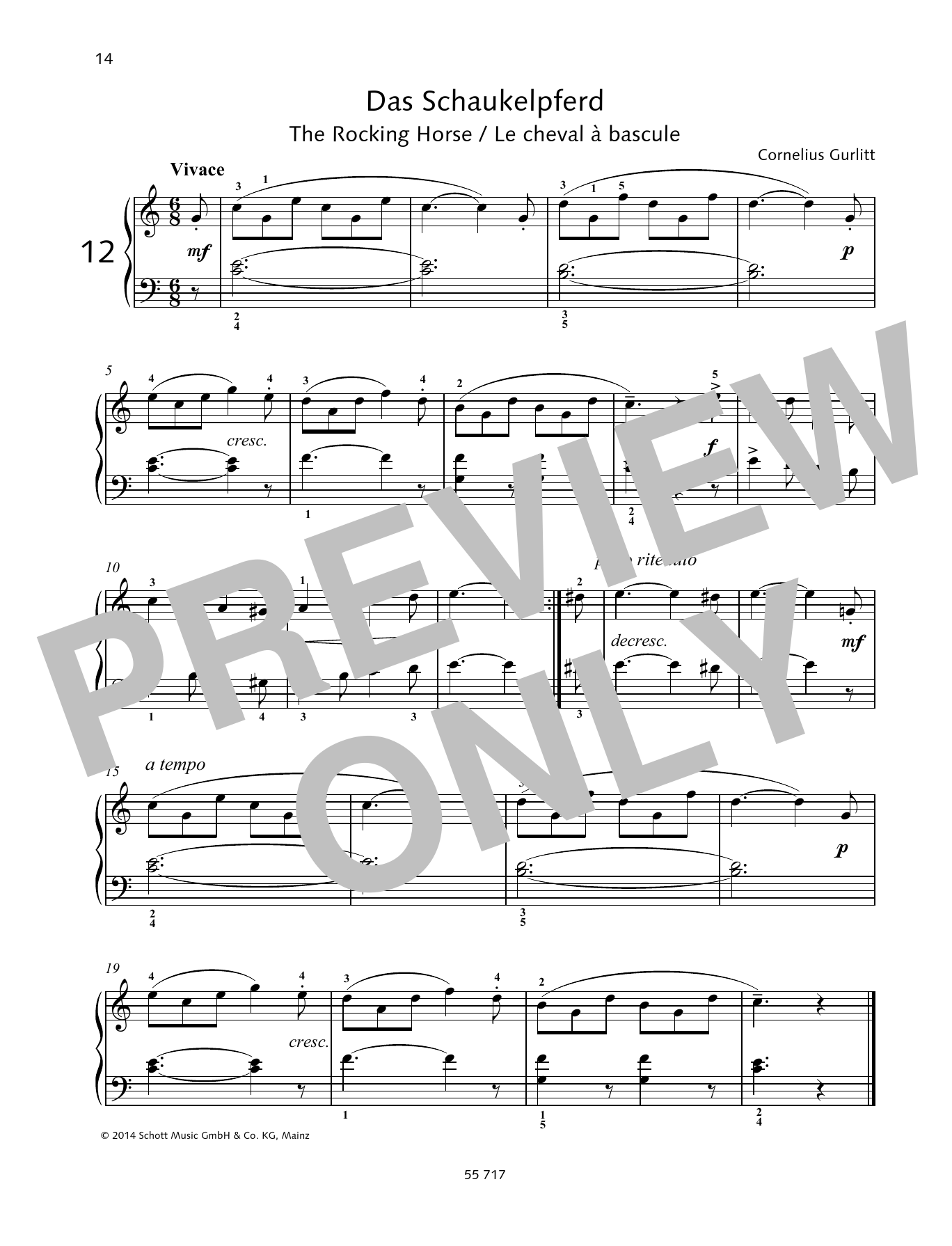 Cornelius Gurlitt The Rocking Horse Sheet Music Notes & Chords for Piano Solo - Download or Print PDF