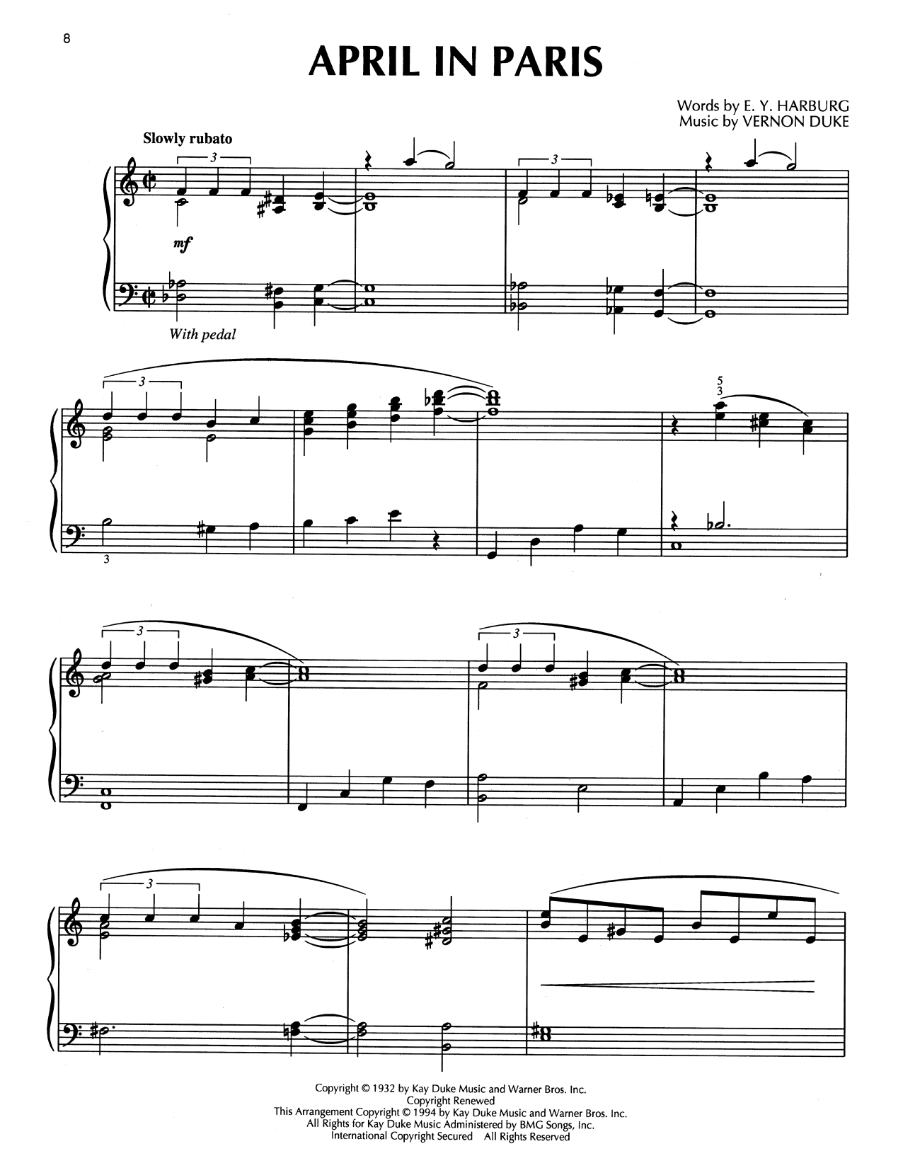 Count Basie April In Paris (arr. Bill Boyd) Sheet Music Notes & Chords for Piano Solo - Download or Print PDF