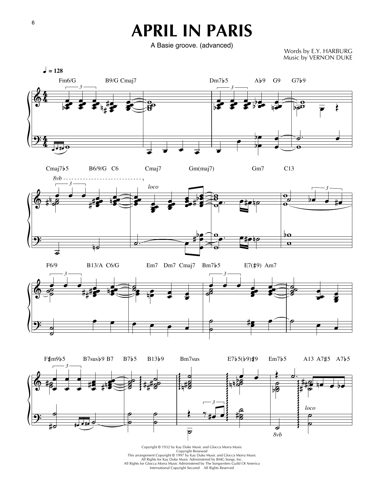Count Basie April In Paris (arr. Thomas Coppola) Sheet Music Notes & Chords for Piano Solo - Download or Print PDF