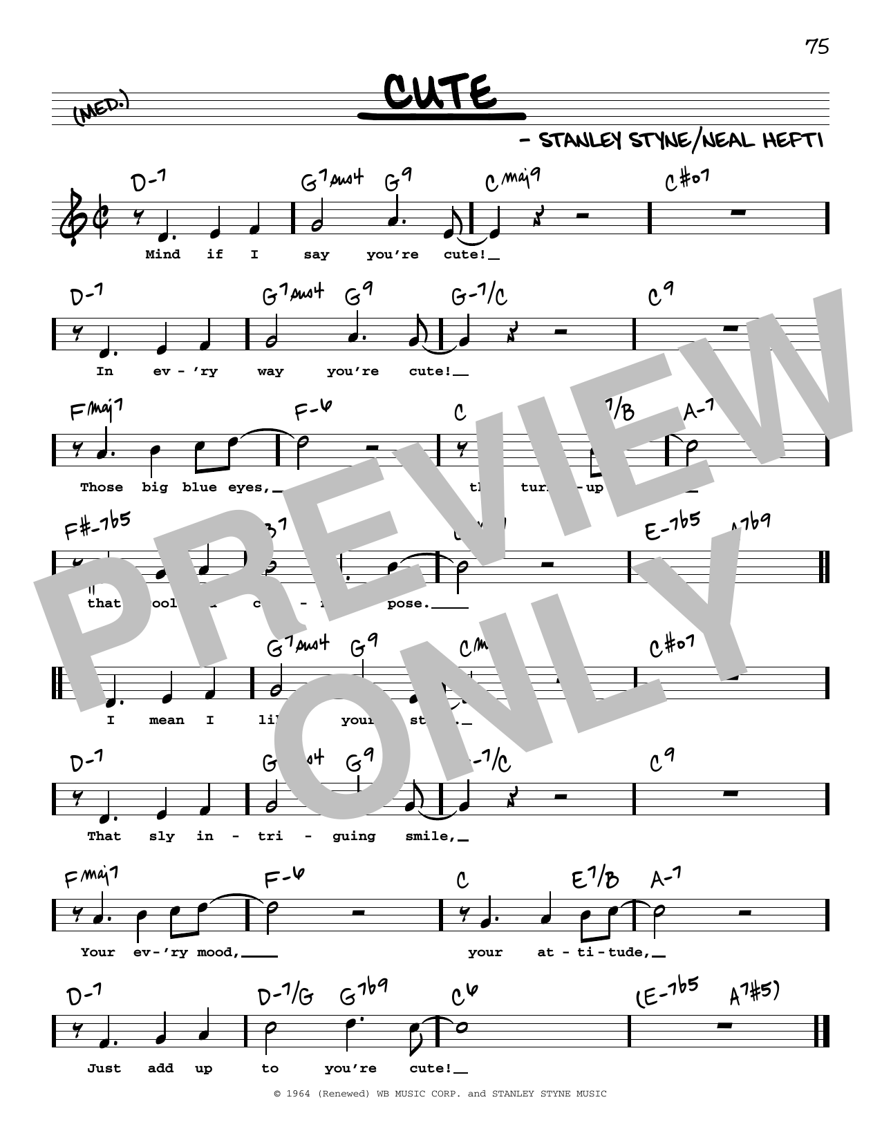 Count Basie Cute (High Voice) Sheet Music Notes & Chords for Real Book – Melody, Lyrics & Chords - Download or Print PDF