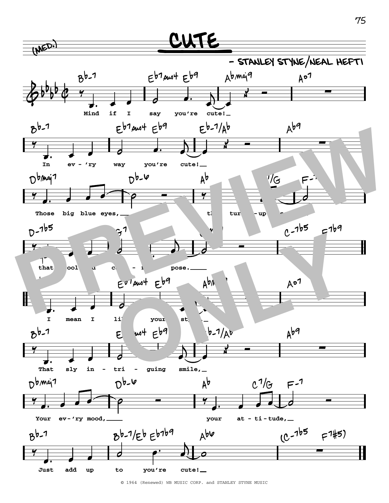 Count Basie Cute (Low Voice) Sheet Music Notes & Chords for Real Book – Melody, Lyrics & Chords - Download or Print PDF