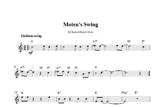 Bennie Moten Moten's Swing Sheet Music Notes & Chords for Melody Line & Chords - Download or Print PDF