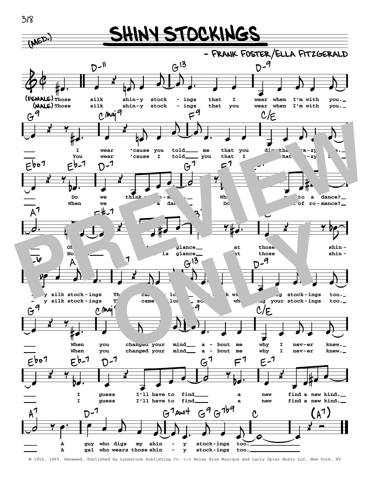 Count Basie Shiny Stockings (Low Voice) Sheet Music Notes & Chords for Real Book – Melody, Lyrics & Chords - Download or Print PDF