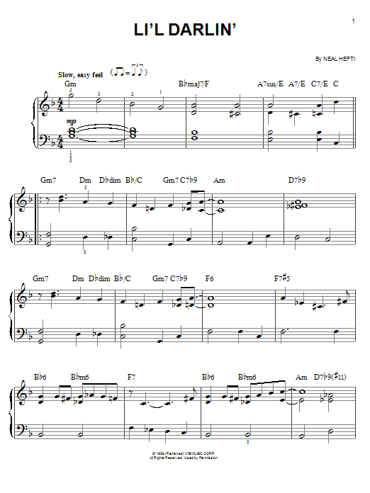 Li'l Darlin' sheet music