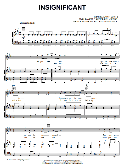 Insignificant sheet music