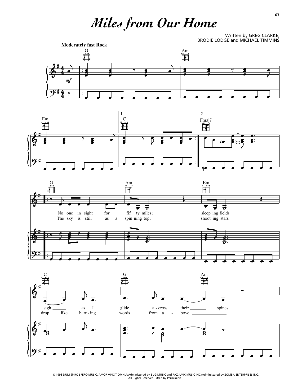 Cowboy Junkies Miles From Our Home Sheet Music Notes & Chords for Piano, Vocal & Guitar Chords (Right-Hand Melody) - Download or Print PDF Cowboy Junkies Miles From Our Home Sheet Music Notes & Chords for Piano, Vocal & Guitar Chords (Right-Hand Melody) - Download or Print PDF