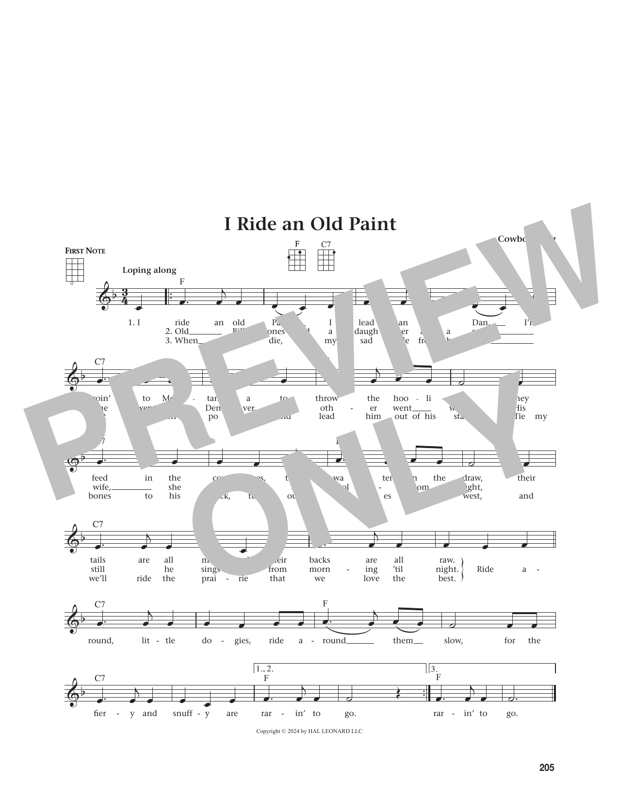 Cowboy Song I Ride An Old Paint (from The Daily Ukulele) (arr. Jim Beloff) Sheet Music Notes & Chords for Ukulele - Download or Print PDF