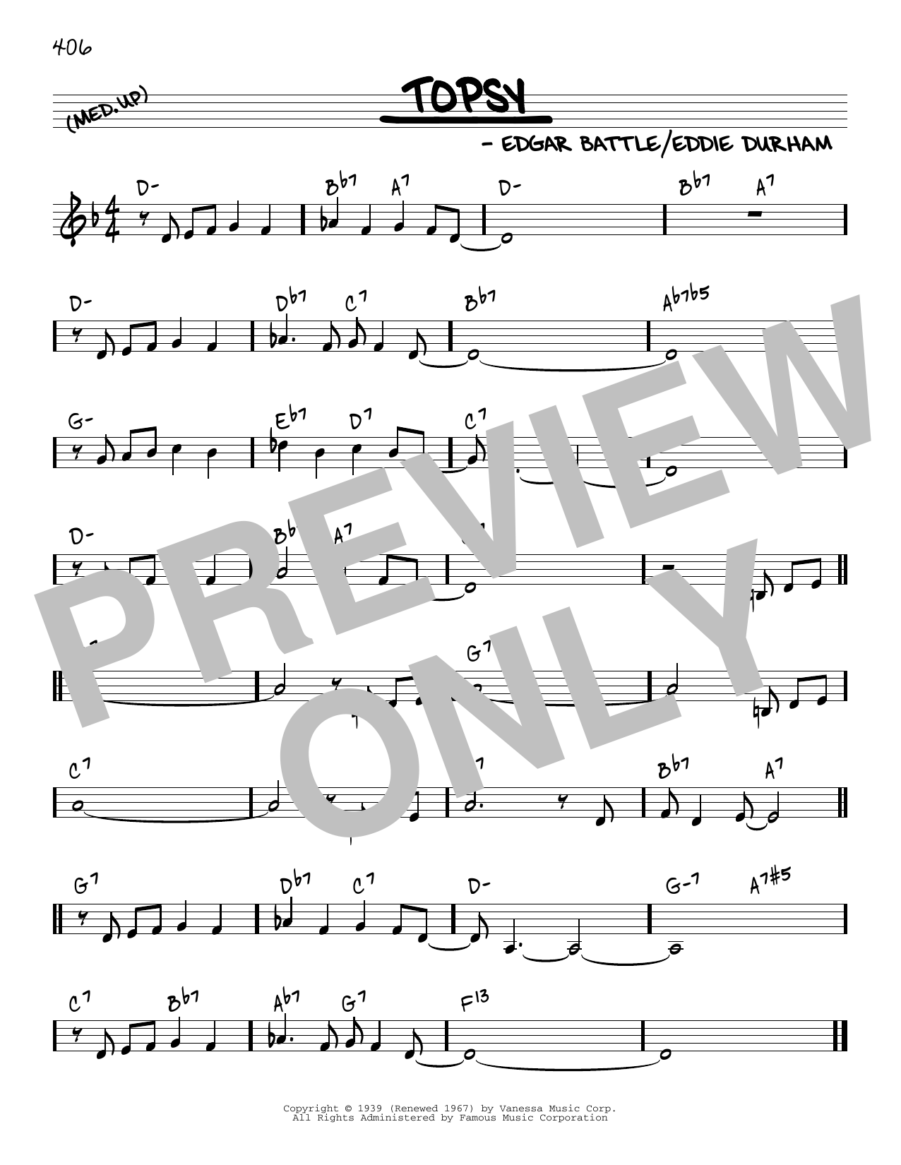 Cozy Cole Topsy [Reharmonized version] (arr. Jack Grassel) Sheet Music Notes & Chords for Real Book – Melody & Chords - Download or Print PDF