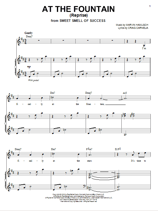 Craig Carnelia At The Fountain (Reprise) Sheet Music Notes & Chords for Piano & Vocal - Download or Print PDF