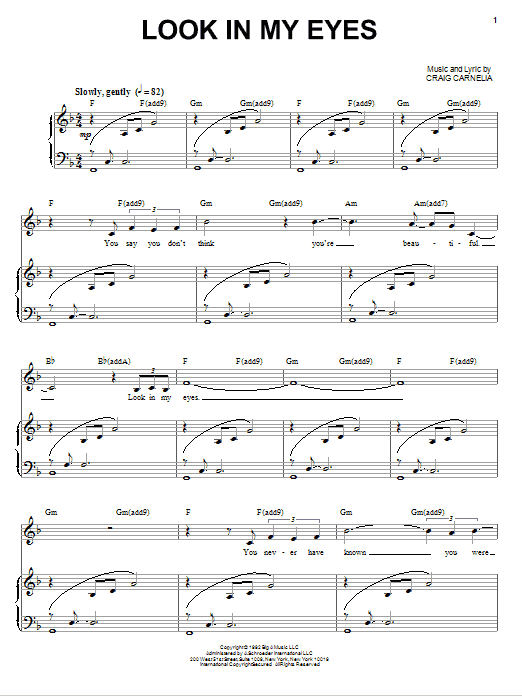 Craig Carnelia Look In My Eyes Sheet Music Notes & Chords for Piano & Vocal - Download or Print PDF