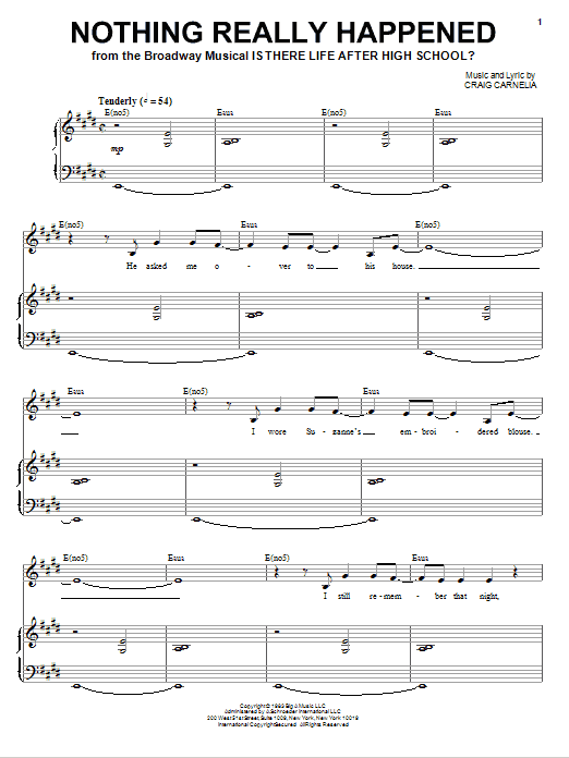 Craig Carnelia Nothing Really Happened Sheet Music Notes & Chords for Piano & Vocal - Download or Print PDF