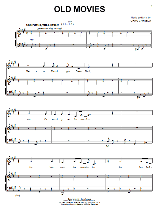 Craig Carnelia Old Movies Sheet Music Notes & Chords for Piano & Vocal - Download or Print PDF