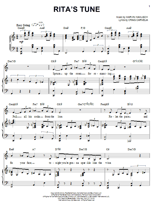 Craig Carnelia Rita's Tune Sheet Music Notes & Chords for Piano & Vocal - Download or Print PDF