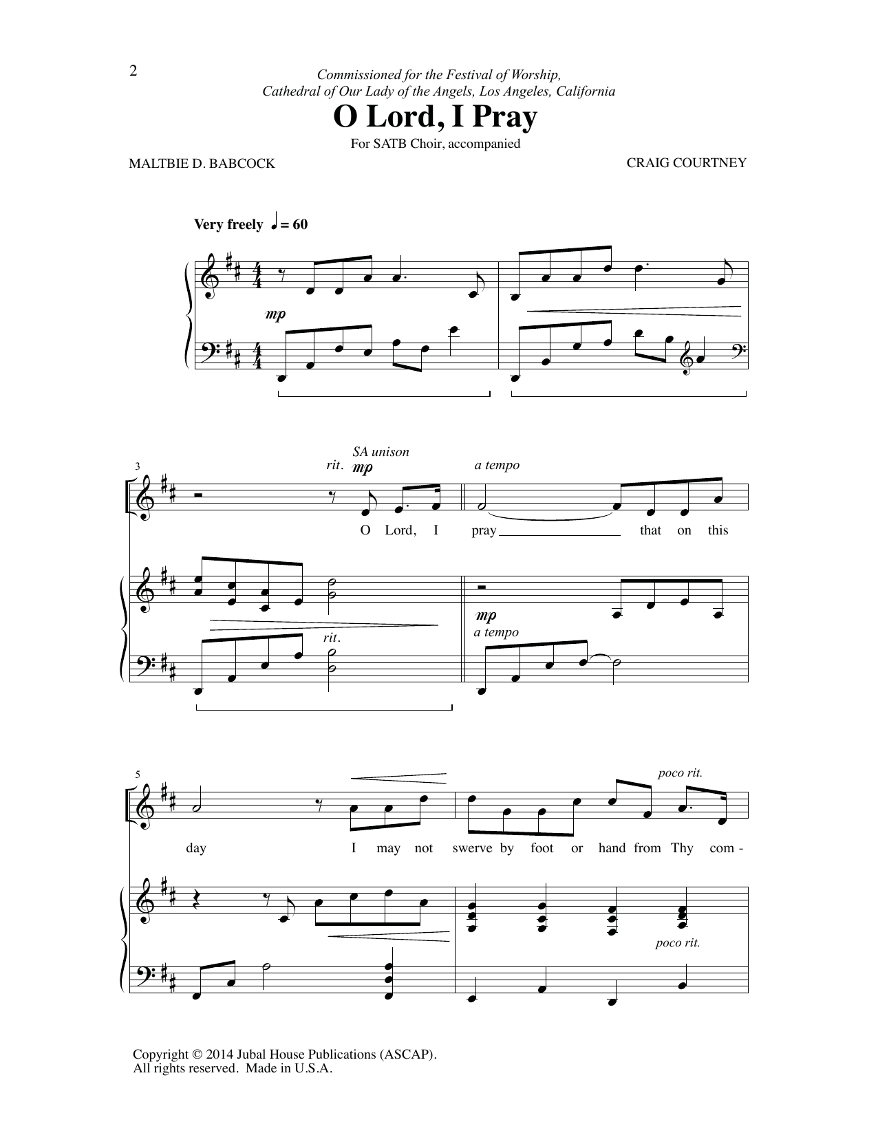 Craig Courtney O Lord, I Pray Sheet Music Notes & Chords for SATB Choir - Download or Print PDF