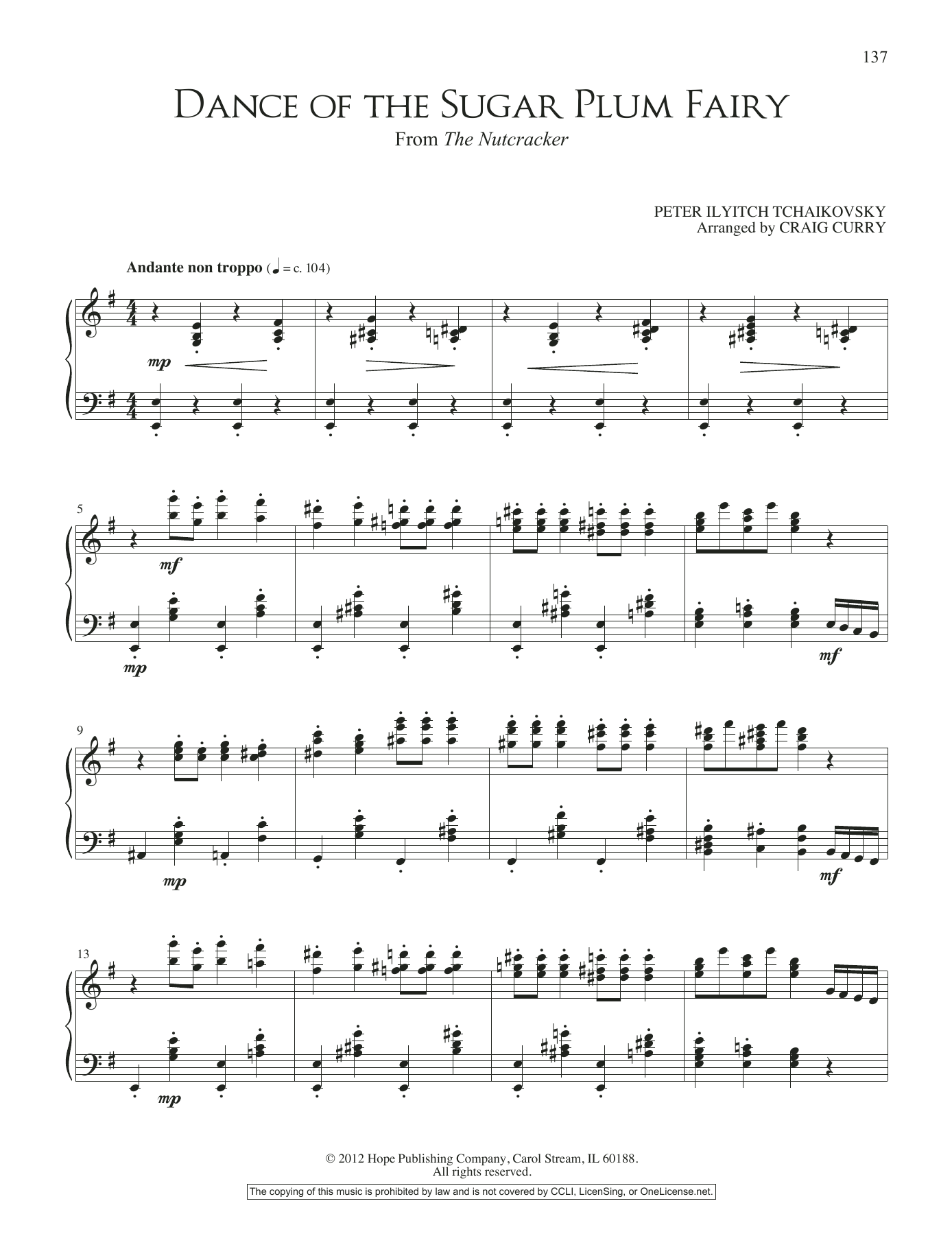 Craig Curry Dance Of The Sugar Plum Fairy Sheet Music Notes & Chords for Piano Solo - Download or Print PDF