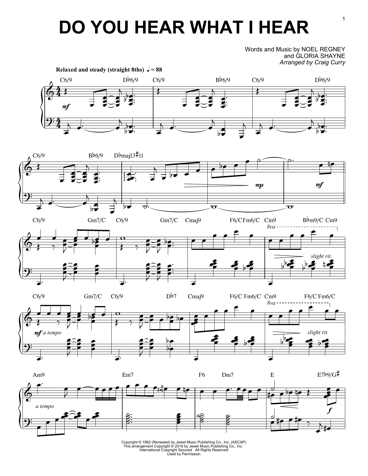 Craig Curry Do You Hear What I Hear Sheet Music Notes & Chords for Piano - Download or Print PDF