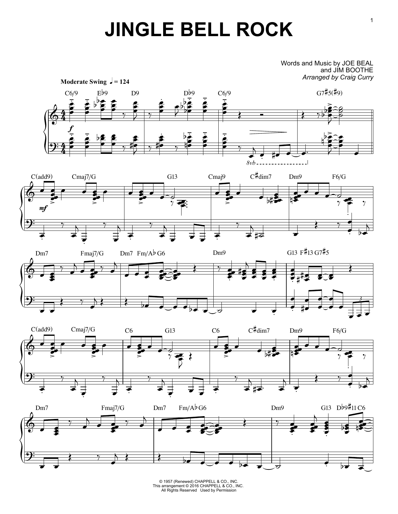 Craig Curry Jingle Bell Rock Sheet Music Notes & Chords for Piano - Download or Print PDF